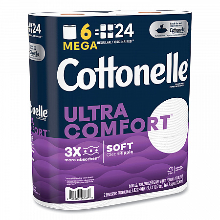 Ultra ComfortCare Toilet Paper, Soft Tissue, Septic Safe, 2-Ply, White, 284 Sheets/Roll, 6 Rolls/Pack, 36 Rolls/Carton (55707)