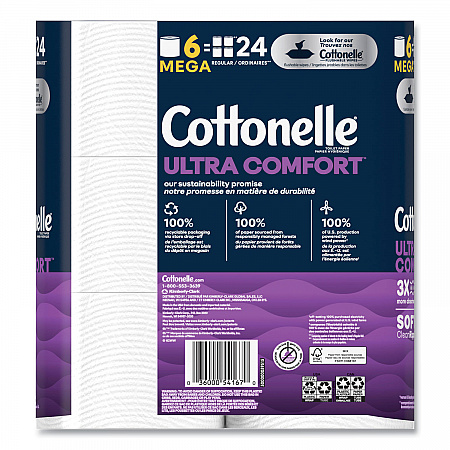 Ultra ComfortCare Toilet Paper, Soft Tissue, Septic Safe, 2-Ply, White, 284 Sheets/Roll, 6 Rolls/Pack, 36 Rolls/Carton (55707)