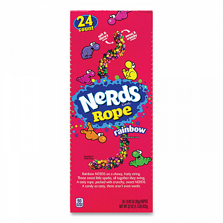 Nerds Rope Candy, Fruity, 0.92 oz Individually Wrapped, 24/Carton (22002136)
