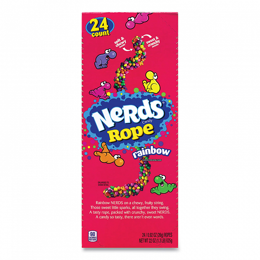 Nerds Rope Candy, Fruity, 0.92 oz Individually Wrapped, 24/Carton (22002136)