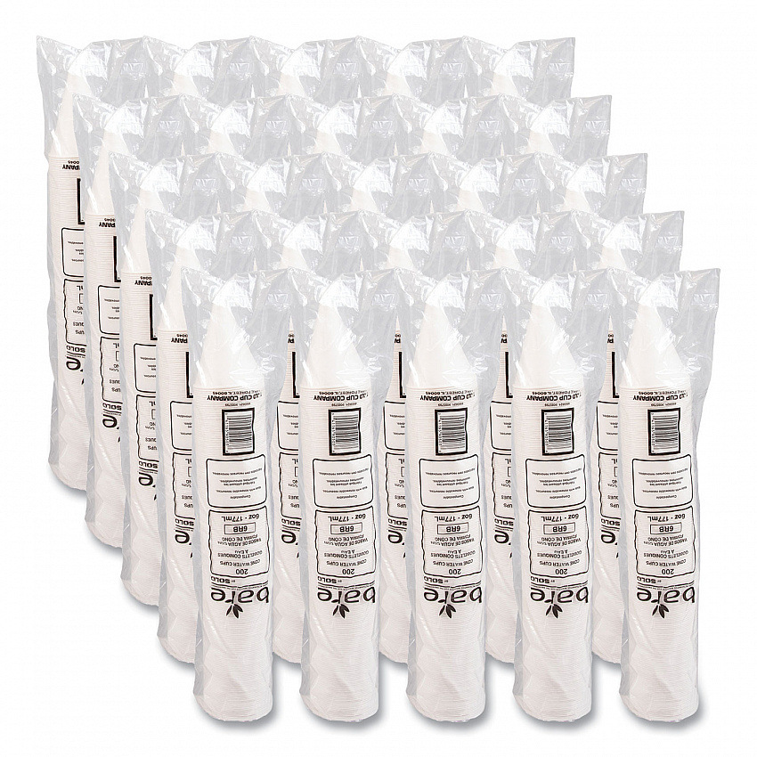 Bare Eco-Forward Treated Paper Cone Cups, ProPlanet Seal, 6 oz, White, 200/Sleeve, 25 Sleeves/Carton (6RBU)
