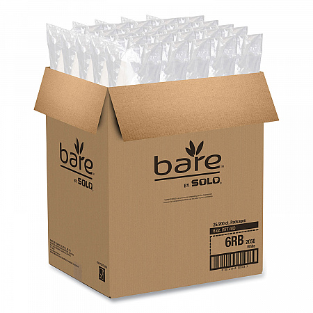 Bare Eco-Forward Treated Paper Cone Cups, ProPlanet Seal, 6 oz, White, 200/Sleeve, 25 Sleeves/Carton (6RBU)
