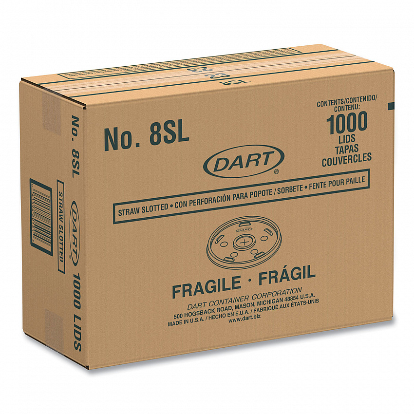 Plastic Cold Cup Lids, Fits 8 oz to 9 oz Cold Cups, Translucent, 100/Pack, 10 Packs/Carton (8SL)