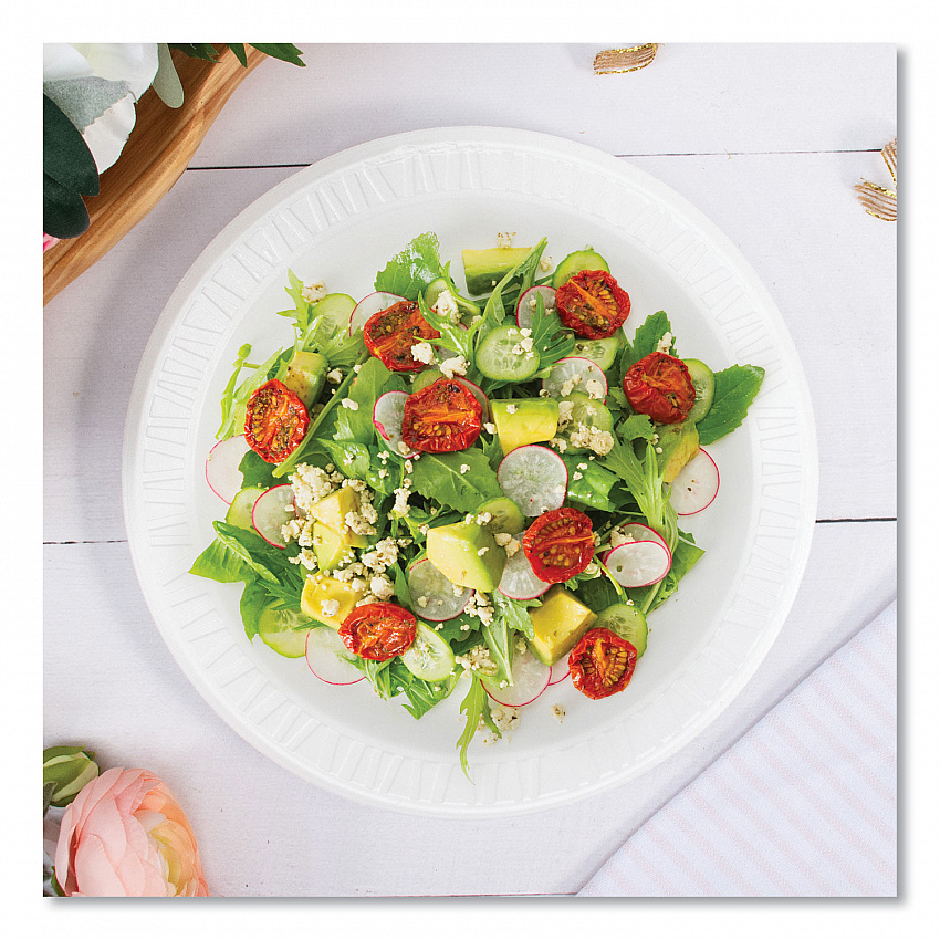 Concorde Non-Laminated Foam Plates, 9" dia, White, 125/Pack (9PWCRPK)