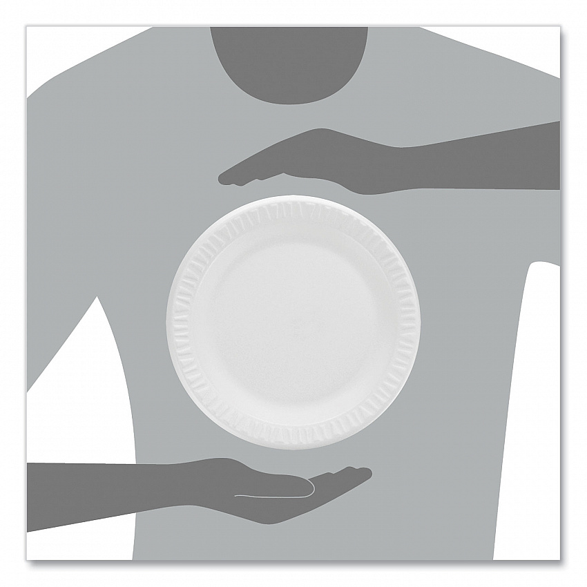 Concorde Non-Laminated Foam Plates, 9" dia, White, 125/Pack (9PWCRPK)