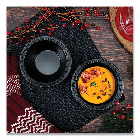 Quiet Classic Laminated Foam Dinnerware, Bowl, 12 oz, Black, 1,000/Carton (12BWBQR)