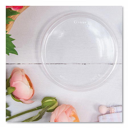Plastic Lids for Foam Cups, Bowls and Containers, Flat, Not Vented, Fits 6 oz to 32 oz, Clear, 100/Sleeve, 10 Sleeves/Carton (20CLR)