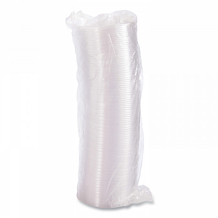 Plastic Lids for Foam Cups, Bowls and Containers, Flat, Not Vented, Fits 6 oz to 32 oz, Clear, 100/Sleeve, 10 Sleeves/Carton (20CLR)