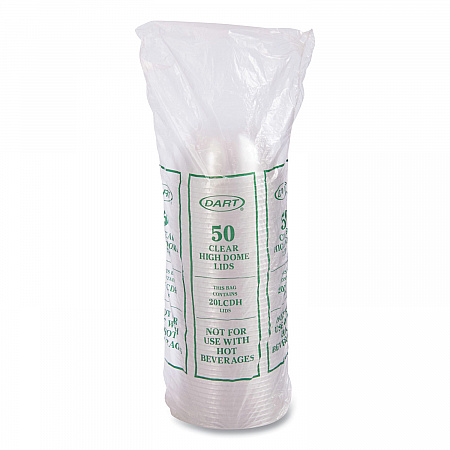 Cappuccino Dome Sipper Lids, Fits 30 oz to 32 oz Hot Cups, Plastic, Clear, 50/Pack, 20 Packs/Carton (20LCDH)