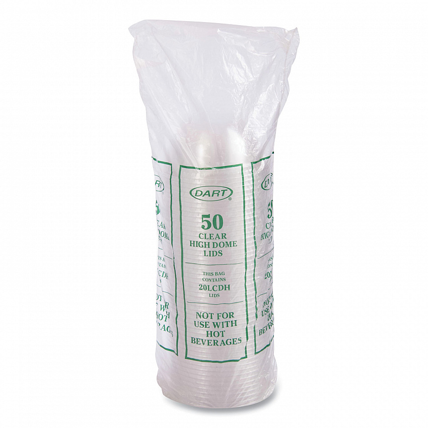 Cappuccino Dome Sipper Lids, Fits 30 oz to 32 oz Hot Cups, Plastic, Clear, 50/Pack, 20 Packs/Carton (20LCDH)
