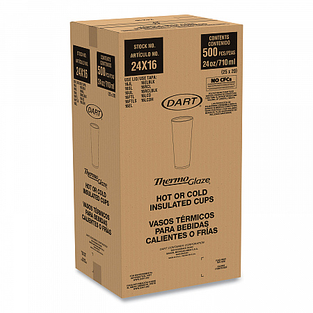 Cafe G Foam Hot/Cold Cups, 24 oz, Brown/Green/White, 20/Bag, 25 Bags/Carton (24X16G)