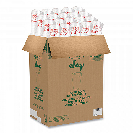 Coca-Cola Foam Cups, 32 oz, White/Red, 25/Bag, 20 Bags/Carton (32TJ32C)