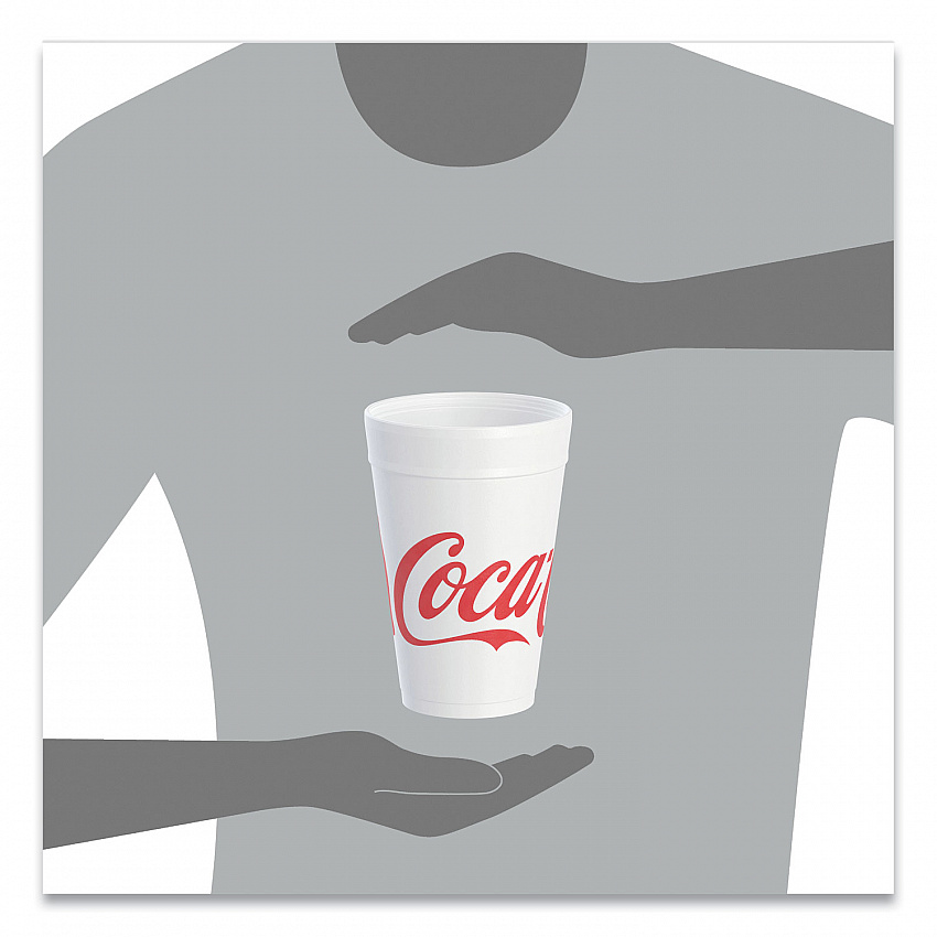 Coca-Cola Foam Cups, 32 oz, White/Red, 25/Bag, 20 Bags/Carton (32TJ32C)