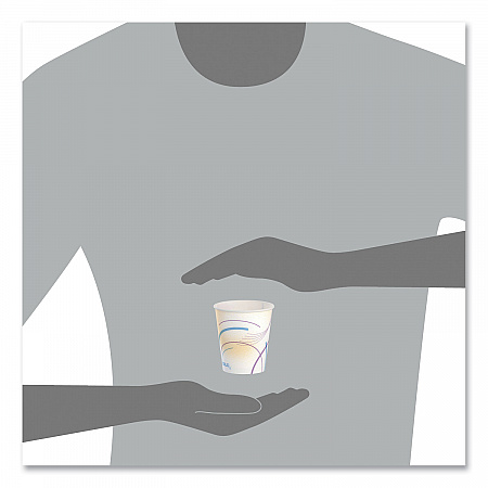 Paper Water Cups, ProPlanet Seal, 5 oz, Meridian Design, 100/Sleeve, 25 Sleeves/Carton (52MD)