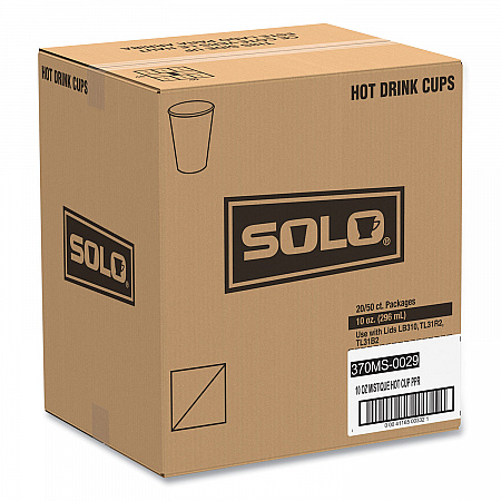 Single Sided Poly Paper Hot Cups, 10 oz, Mistique Design, 50/Bag, 20 Bags/Carton (370MS)