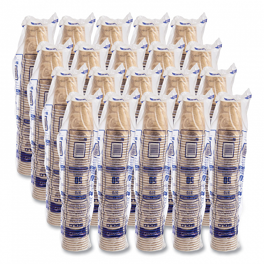 Single Sided Poly Paper Hot Cups, 10 oz, Mistique Design, 50/Bag, 20 Bags/Carton (370MS)
