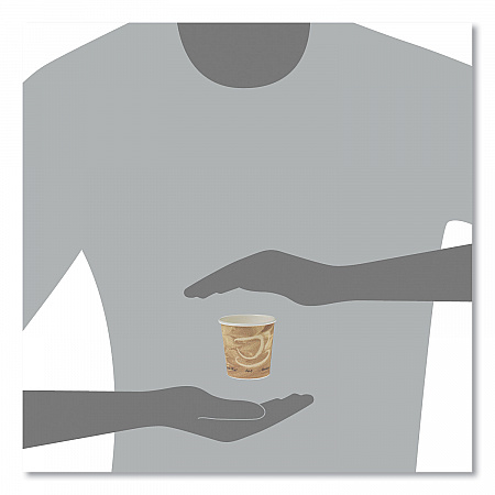 Single Sided Poly Paper Hot Cups, 4 oz, Mistique Design, 1,000/Carton (374MS)