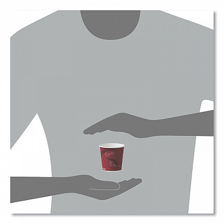 Single-Sided Poly Paper Hot Cups, 4 oz, Bistro Design, 50/Pack, 20 Packs/Carton (374SI)