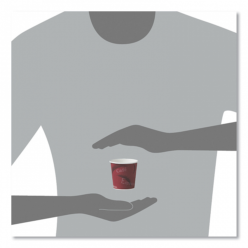 Single-Sided Poly Paper Hot Cups, 4 oz, Bistro Design, 50/Pack, 20 Packs/Carton (374SI)