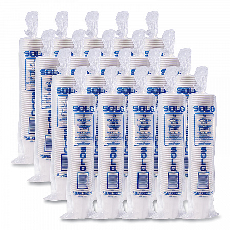 Single-Sided Poly Paper Hot Cups, 6 oz, White, 50/Pack, 20 Packs/Carton (376W)