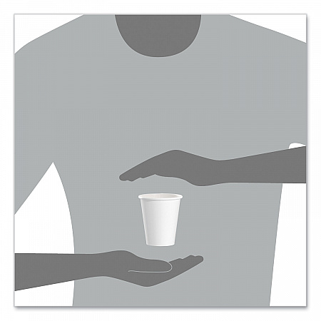 Single-Sided Poly Paper Hot Cups, 6 oz, White, 50/Pack, 20 Packs/Carton (376W)