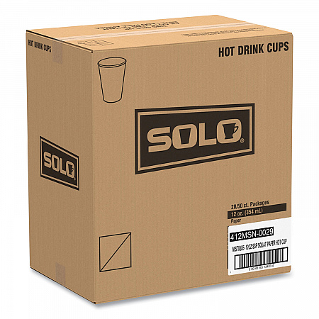 Mistique Polycoated Hot Paper Cups, 12 oz, Brown, 50/Sleeve, 20 Sleeves/Carton (412MSN)