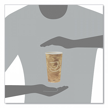 Single Sided Poly Paper Hot Cups, 20 oz, Mistique Design, 40/Bag, 15 Bags/Carton (420MS)