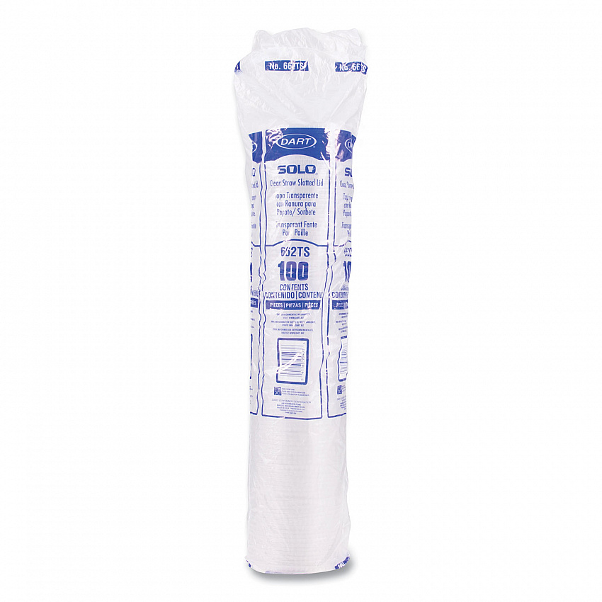Straw-Slot Cold Cup Lids, Fits 9 oz to 20 oz Cold Cups, Plastic, Clear, 100/Sleeve, 10 Sleeves/Carton (662TSCT)