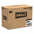 Creative Carryouts Hinged Plastic Hot Deli Boxes, 28 oz, 7.87 x 5.4 x 3, Black/Clear, 200/Carton (846622PS94)