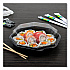 OctaView Hinged-Lid Cold Food Containers, 42 oz, 9.57 x 9.2 x 3.2, Black/Clear, Plastic, 100/Carton (864612PS94)