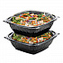 PresentaBowls Pro Black Square Bowls, 64 oz, 8.5 x 8.5 x 3.3, Plastic, 63/Bag, 4 Bags/Carton (B64SB)