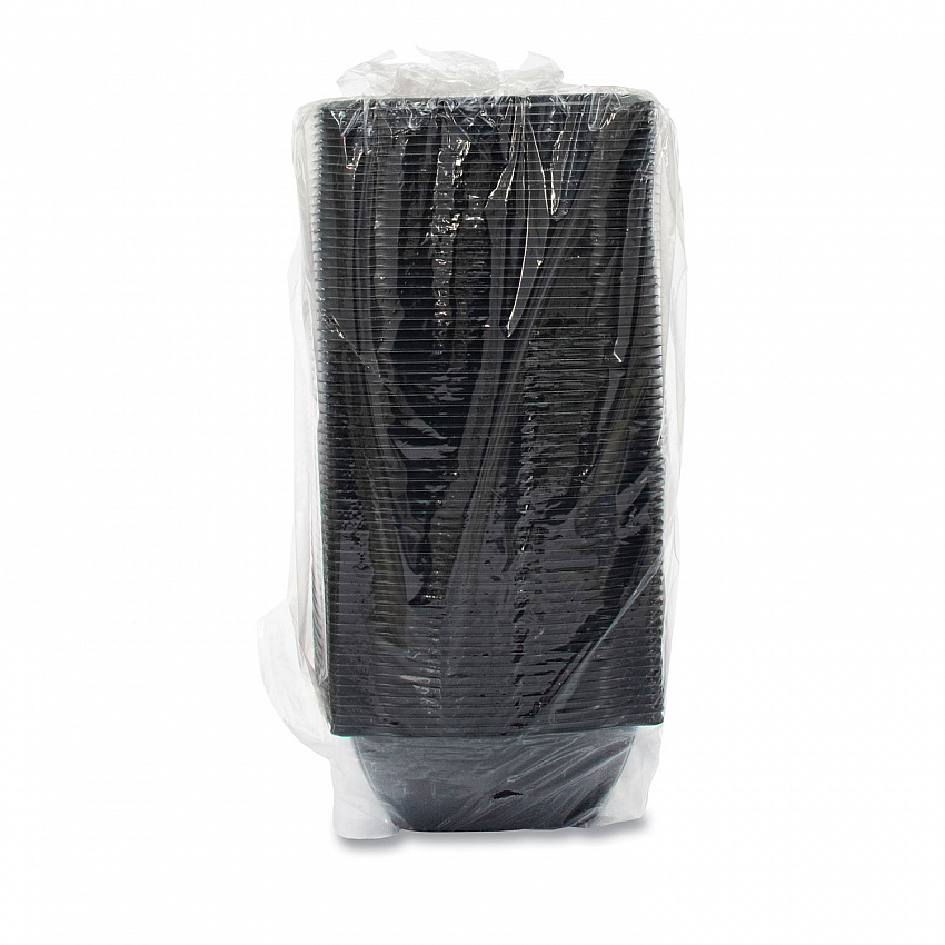 PresentaBowls Pro Black Square Bowls, 64 oz, 8.5 x 8.5 x 3.3, Plastic, 63/Bag, 4 Bags/Carton (B64SB)