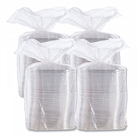 PresentaBowls Pro Clear Square Lids for 24 oz to 32 oz Bowls, 8.5 x 8.5 x 0.5, Clear, Plastic, 63/Bag, 4 Bags/Carton (C2464BDL)