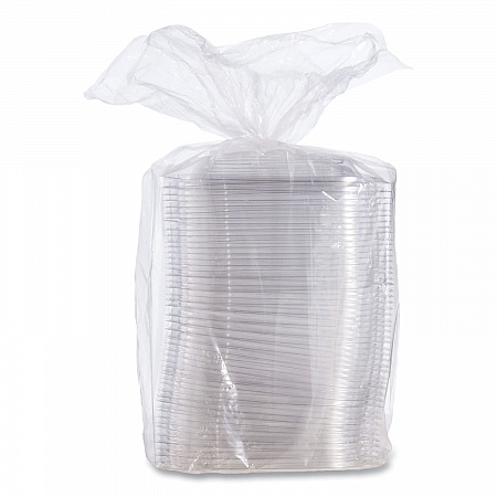 PresentaBowls Pro Clear Square Lids for 24 oz to 32 oz Bowls, 8.5 x 8.5 x 0.5, Clear, Plastic, 63/Bag, 4 Bags/Carton (C2464BDL)