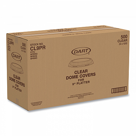 Dome Covers for Dinnerware, Clear, Plastic, 125/Bag, 4 Bags/Carton (CL9PR)