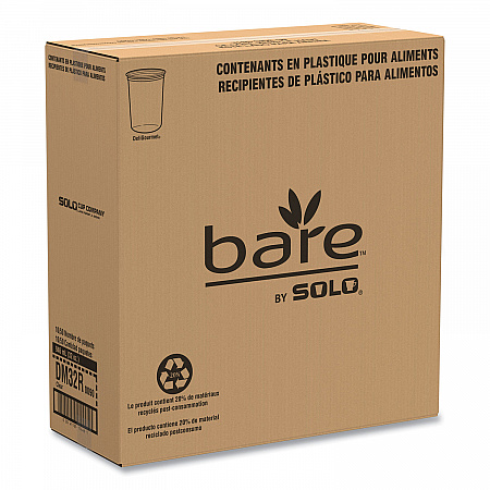 Bare Eco-Forward RPET Deli Containers, ProPlanet Seal, 32 oz, Clear, Plastic, 50/Pack, 10/Carton (DM32R)