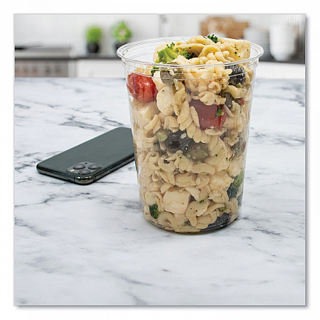Bare Eco-Forward RPET Deli Containers, ProPlanet Seal, 32 oz, Clear, Plastic, 50/Pack, 10/Carton (DM32R)