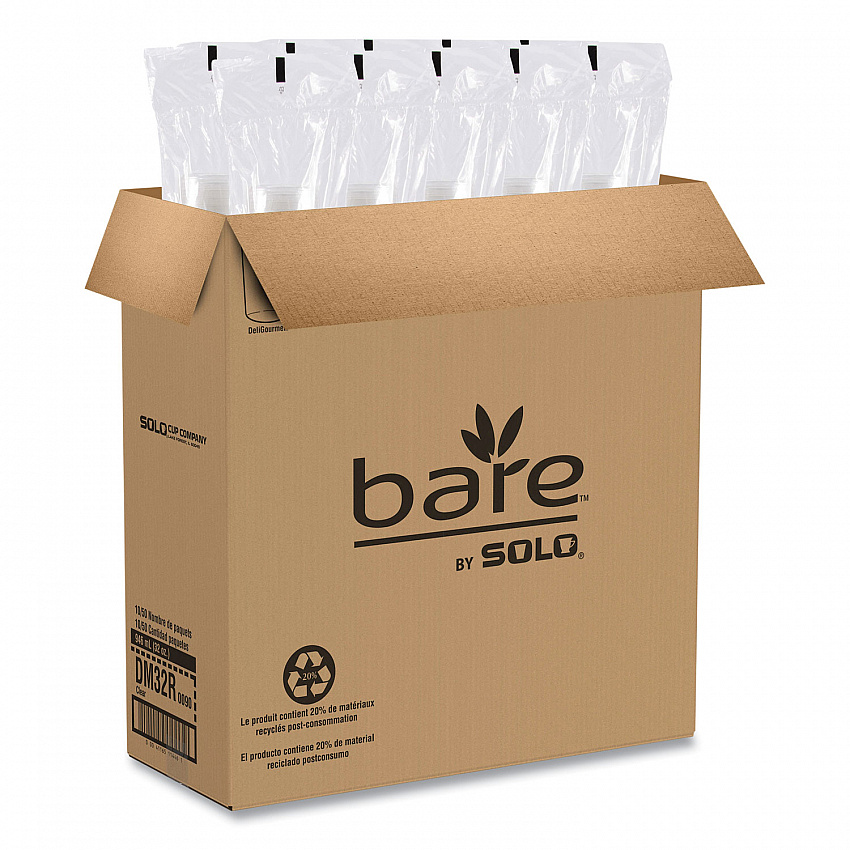 Bare Eco-Forward RPET Deli Containers, ProPlanet Seal, 32 oz, Clear, Plastic, 50/Pack, 10/Carton (DM32R)
