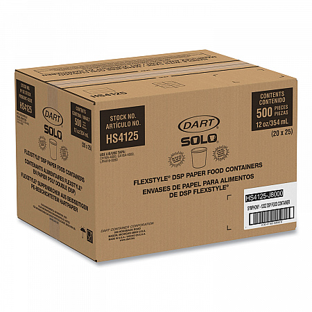 Double Poly Paper Food Containers, 12 oz, 3.6