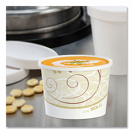 Double Poly Paper Food Containers, 12 oz, 3.6