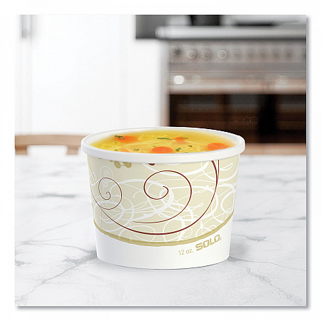 Double Poly Paper Food Containers, 12 oz, 3.6