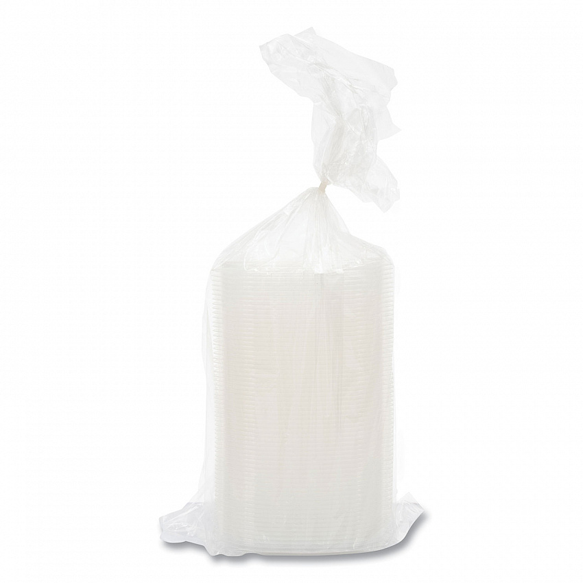 PresentaBowls Pro Clear Square Bowl Lids, Large Vented Square, 8.5 x 8.5 x 1, Clear, Plastic, 63/Bag, 4 Bags/Carton (PP2464BDL)