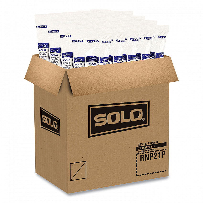 Double-Sided Poly (DSP) Paper Cold Cups, 21 oz, White, 1,000/Carton (RNP21P2050)