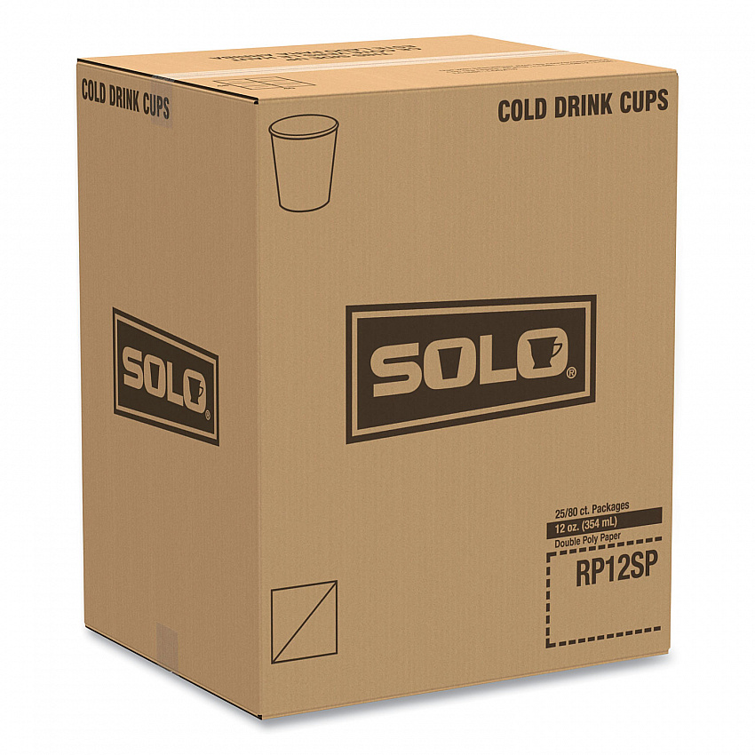 Double-Sided Poly (DSP) Paper Cold Cups, 12 oz, White, 2,000/Carton (RP12SP2050)