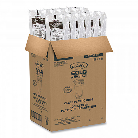 Ultra Clear PETE Cold Cups, 24 oz, Plastic, Clear, 50/Sleeve, 12 Sleeves/Carton (TD24)