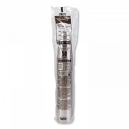 Ultra Clear PETE Cold Cups, 24 oz, Plastic, Clear, 50/Sleeve, 12 Sleeves/Carton (TD24)