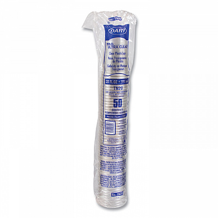 Ultra Clear PETE Cold Cups, 20 oz, Plastic, Clear, 50/Sleeve, 20 Sleeves/Carton (TN20)