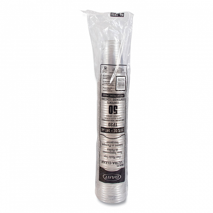 Ultra Clear Cups, 20 oz, Plastic, 50/Bag, 12 Bags/Carton (TP20)