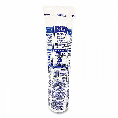 Double Sided Poly (DSP) Paper Cold Cups, 44 oz, White, 500/Carton (TPH445P2050)