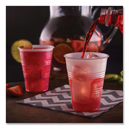 High-Impact Polystyrene Cold Cups, 9 oz, Plastic, Translucent, 100/Sleeve, 25 Sleeves/Carton (Y9CT)
